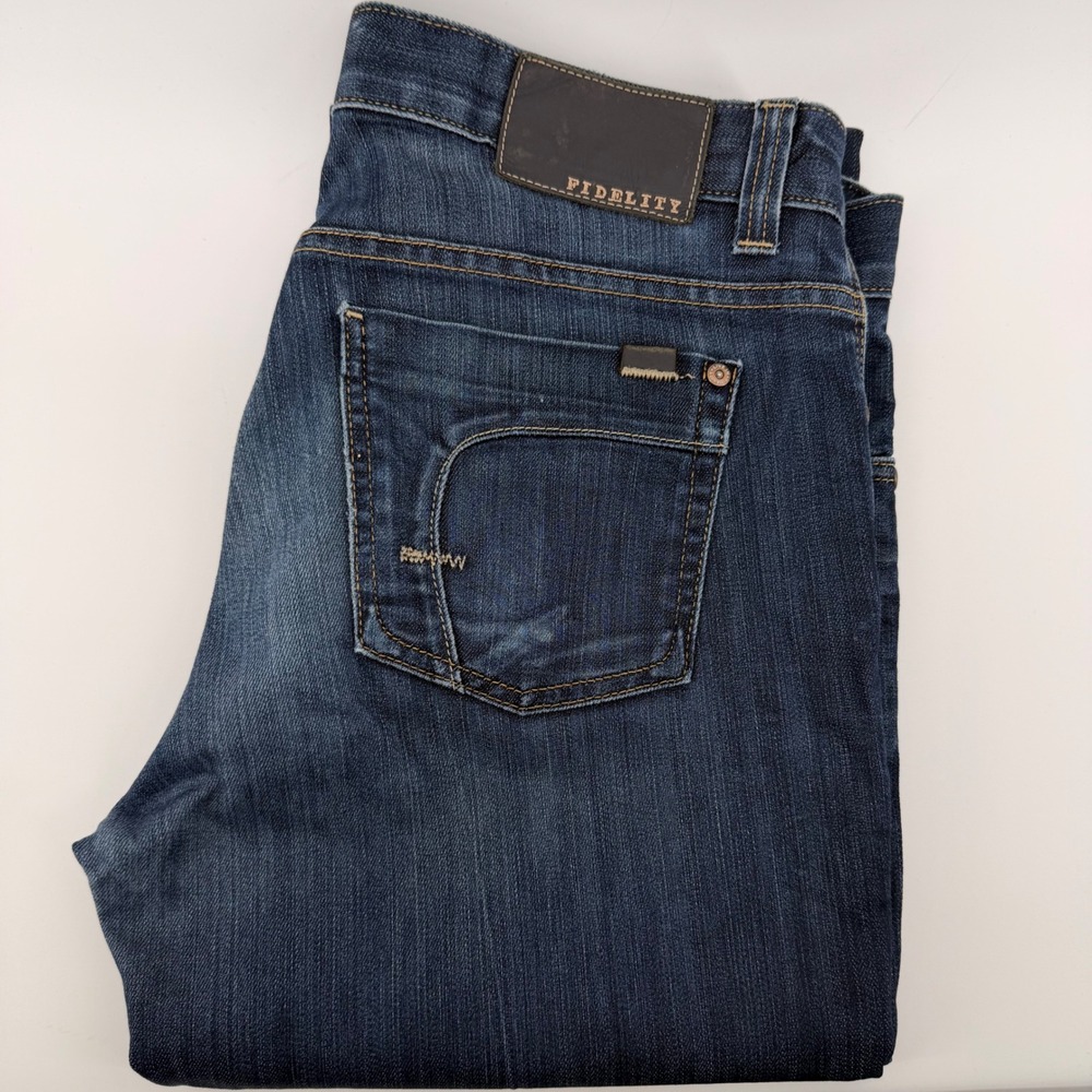 Fidelity Denim Mens 34 Dark Wash Straight Leg Jeans 50-11 Made in USA